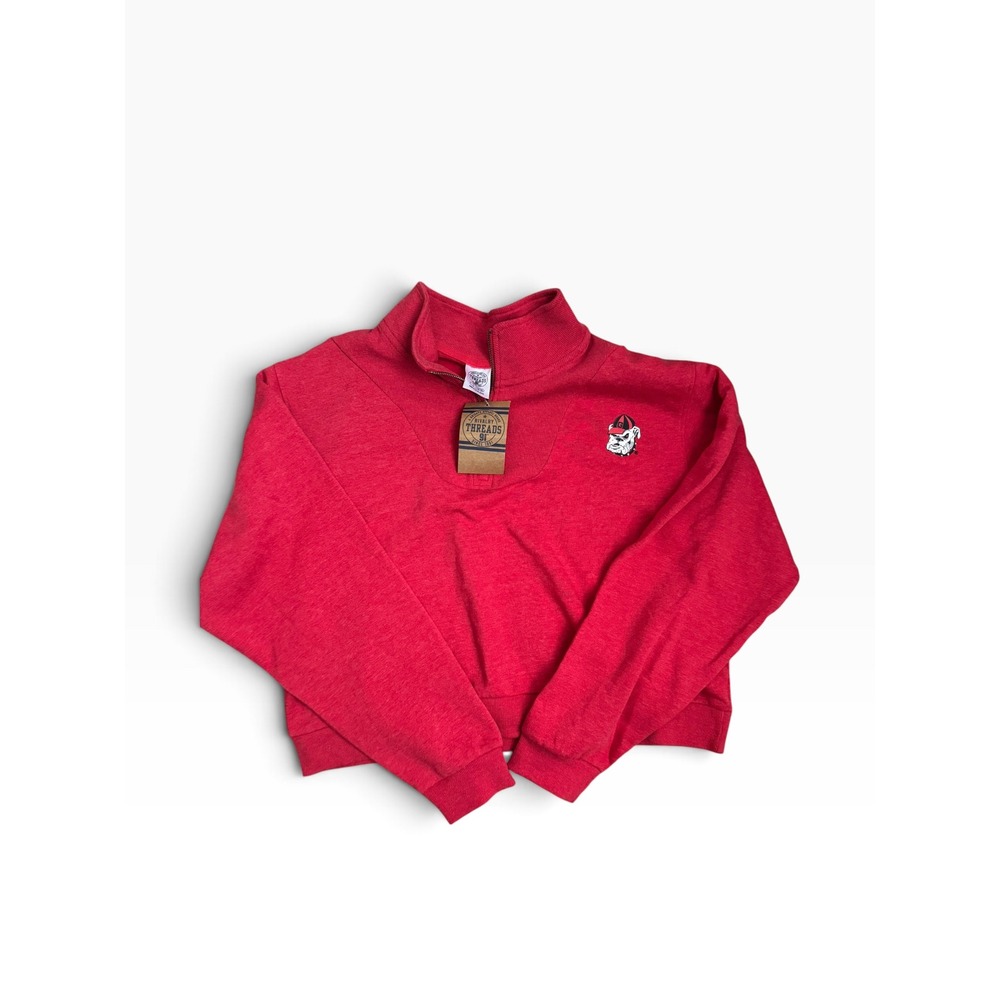 Rivalry Threads Georgia Bulldogs Kids Red Quarter Zip Sweatshirt L 12/14 NEW